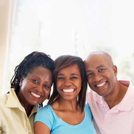 Smiling African American Family