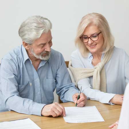 Mature Caucasian Couple Divorcing through Collaboration